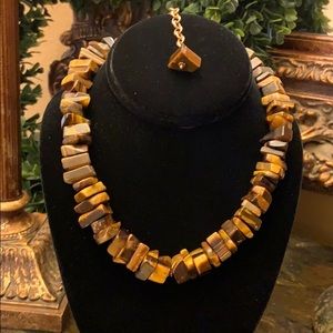 Tigers Eye Chunky Beaded Artisan Necklace